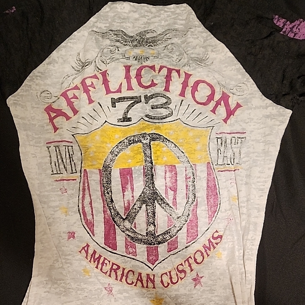 Affliction Black and White Short Sleeve Tee - Picture 2 of 5